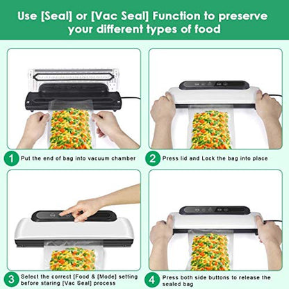 AZOD Sealing Machine, Food Sealing Machine One-Touch Food Sealer Vacuum Sealing Machine, Household Food Vacuum Packaging Machine, Automatic Food Preservation Plastic Sealing Vacuum Machine