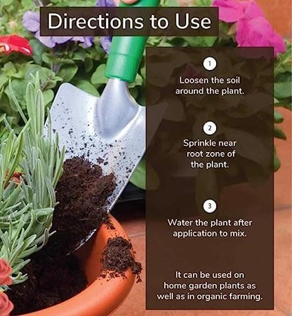 Evergrow Cow Dung Compost Fertilizer Manure for Plants Organic Fertilizer Natural Fresh Plant Garden Cow Compost (Pack of 1 KG)