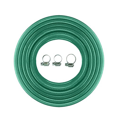 Cinagro 30 Metres Braided Hose Pipe with 3 Clamps for Watering Home Garden, Car Washing, Floor Cleaning & Pet Bathing (1 Inch, Green)