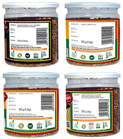 Dhampure Speciality Spiced Jaggery Powder | Detox Jaggery Powder Combo, 1.1Kg