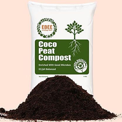 Ebee Cocopeat Compost with Living Soil Microbes-5kg