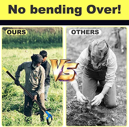 REDBUILD™ Heavy Duty Hand Weeder with Handle (5 Feet Handle) | Manual Weeder for Agriculture | Weed Remover | Weed Removal Equipment | Agriculture Tools for Farming | Stirrup Hoe