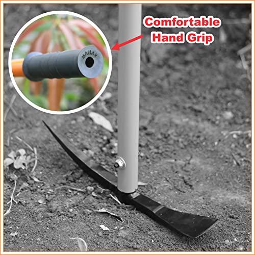 Mahan Double Garden Tiller Manual Heavy Duty Weeding Tool / Garden Tool with Handel | Sharp, Strong, Durable Steel Planter Accessories and Gifting Tools | | Free Ring Weeder