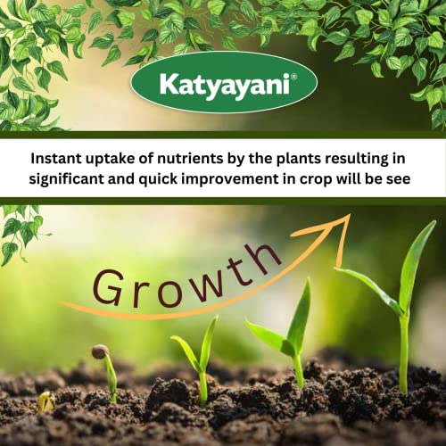 Katyayani NPK 20 20 20 Fertilizer for Plants with 2 Sample - Mix micronutrients and Organic Humic Acid Complete Plant Food 100% Water Soluble 500 Grams Pack