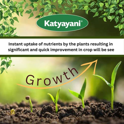 Katyayani NPK 20 20 20 Fertilizer for Plants with 2 Sample - Mix micronutrients and Organic Humic Acid Complete Plant Food 100% Water Soluble 500 Grams Pack
