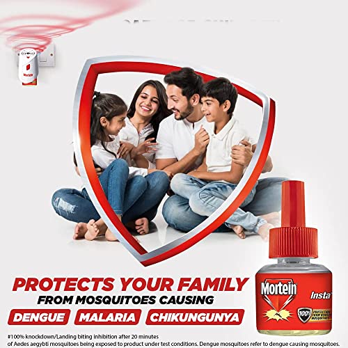 Mortein Insta5 Mosquito Repellent Liquid Refill - 45ml x 6 (Buy 4 Get 2 Free) | 100% Protection from Dengue Mosquitoes, Pack of 6