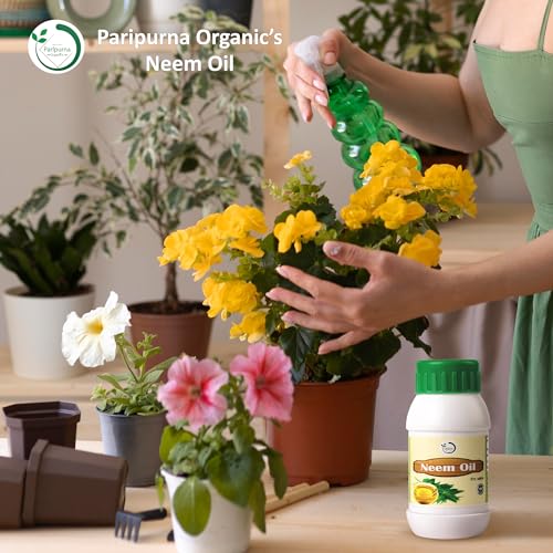 Paripurna Organics Neem Oil For Plant 100 ml | Neem Oil effective for Plant & Garden, agricultural sprayers use for Plants Insects pesticides