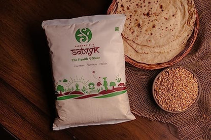 एस सिद्धगिरि का सात्विक द हेल्थ री स्टोर ऑर्गेनिक खापली गेहूं का आटा (3-3 किग्रा का सेट) - स्टोनग्राउंड खापली आटा | पचने में आसान इमर गेहूं का आटा | फाइबर युक्त साबुत गेहूं का आटा | ताज़ा खपली आटा