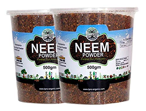 Plants & roots- Neem Cake Powder/Organic Plant Fertilizer Cum pest Repellent/Neem Khali Indoor & Outdoor Garden Pack -500 Grams x 2 Packs (1 Kg)