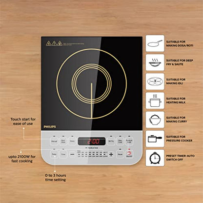 Philips Viva Collection HD4928/01 2100-वाट इंडक्शन कुकटॉप (काला)