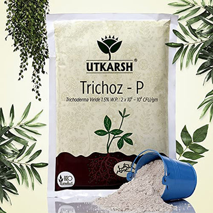 Utkarsh Trichoz-P (900 gm)(Trichoderma Viride 1.5% W.P.: 2 x 10^6 - 10^8 CFU/gm.) Bio Fungicide (set of 2)