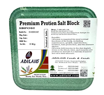 Adilaid Premium Protein Salt Block (2Kg) for Animals