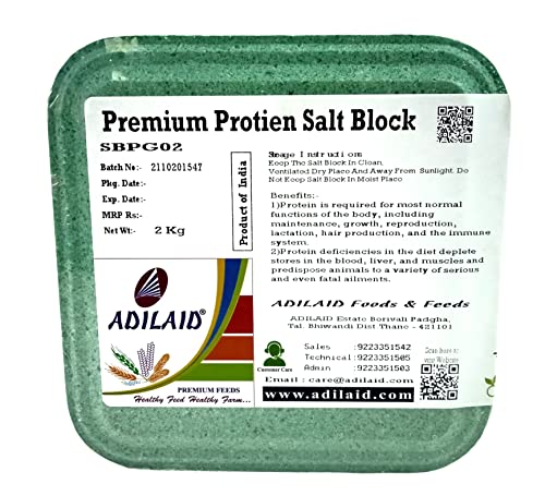 Adilaid Premium Protein Salt Block (2Kg) for Animals