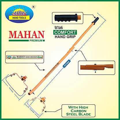 Mahan GHH1.68 + Blade 6 + Blade 8 Gardening Hoes/Manual Weeder/Hand Weeder | Free Ring Weeder |