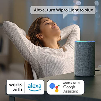 wipro B22D 12.5W Wi-Fi Smart LED Bulb with Music Sync for Amazon Alexa & Google Assistant (Pack of 1, Multicolor)