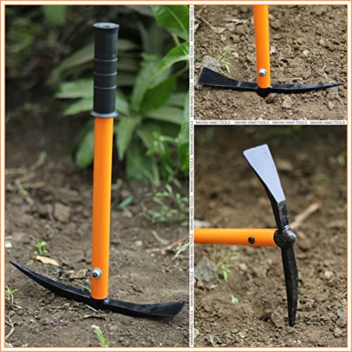 Mahan Double Garden Tiller Manual Heavy Duty Weeding Tool / Garden Tool with Handel | Sharp, Strong, Durable Steel Planter Accessories and Gifting Tools | | Free Ring Weeder