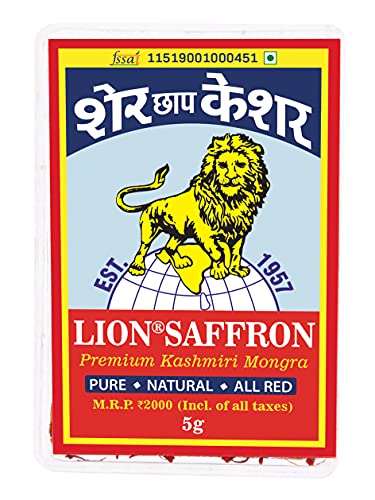 Lion Saffron, 10g, Original Mongra Kashmiri Saffron/Kesar (A++ Grade) for Pregnant Women, Skin, Face, Food and Puja (Value Pack of 2 (2 X 5g = 10g))