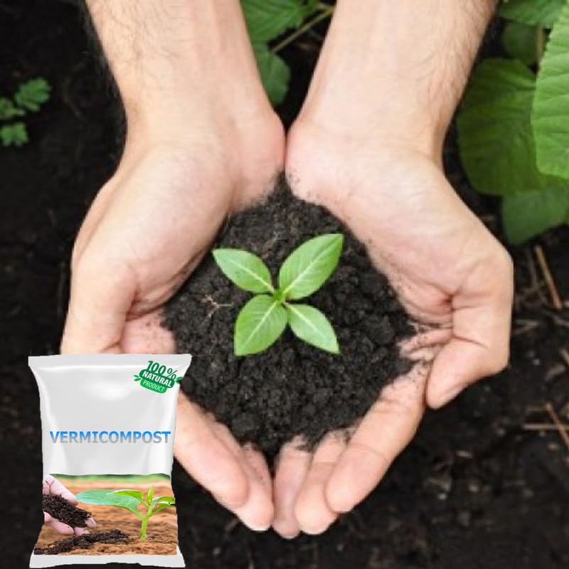 SDF Vermicompost | Organic Manure for Plants | Fertilizer for Home Gardening | Soil Mix for Pot Plants | Compost Garden Soil | Enriched Potting Soil | Natural Booster for Flowering Plant 25kg