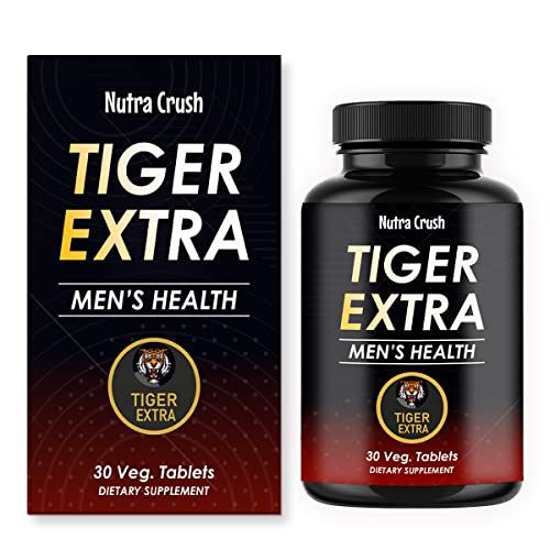 Nutra Crush TIGER EXTRA | Testosterone Booster For Men | For Max Strength | With Horny Goat Weed, Maca Root, Ashwagandha, Shatavari, Panax Ginseng & More Powerful Herbs| Performance Enhancer
