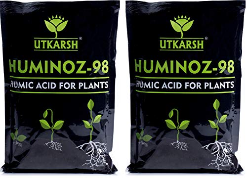 UTKARSH Huminoz-98 Humic Acid (98%) for Plant | Plant Fertilizer for Potted Plants | Plant Growth Enhancer, Soil Conditioner, Improves Plant Root System (900gm) (Set of 2)