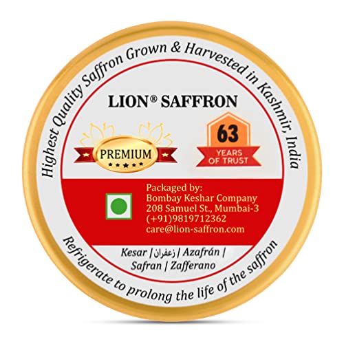 LION BRAND SAFFRON,Premium Kashmiri Mongra Saffron/Kesar (A+++ Grade) For Pregnant Women,Biryani,Beauty,Cooking&Sweets (Pack Of 1 (1Gm))
