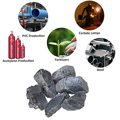 Industrial-Grade Calcium Carbide for Acetylene Gas Generation - Reliable Chemicael Reactant 75% CAS. No. 75-20-7 (400 Gram)
