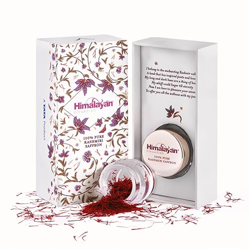 Himalayan Elevation 100% Pure Kashmiri Saffron | With Purity, Quality & Kashmir Origin Certificate | Grade 1 Kashmiri Kesar | 1 g
