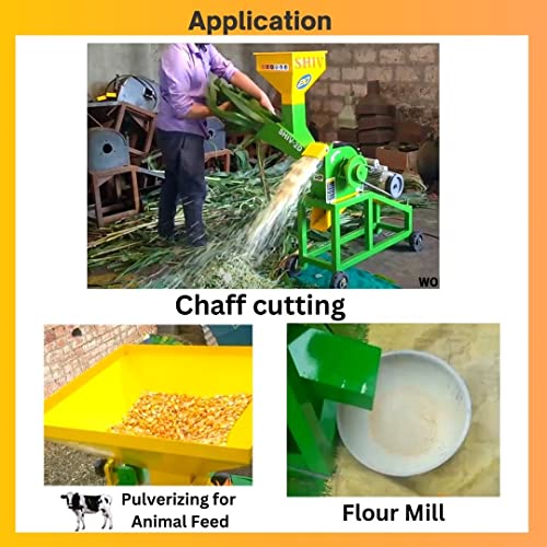 SWADESI KRAFTS 3 in 1 Grass Cutting Machine for Cow (Chaff Cut, Pulverizer, Flour Mill) Without Motor (Useful for 15 to 25 Animals) F4