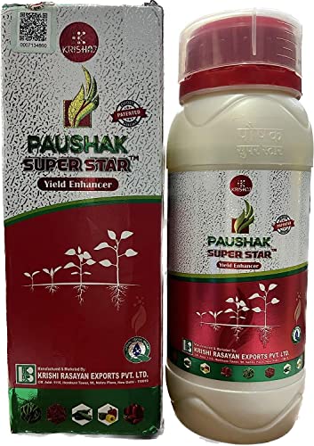 Paushak Super Star Krishaj (Plant Growth Promoter/Yield Enhancer/Flower Booster/Suitable for All Kind of Plants and Crops)… 250 ml