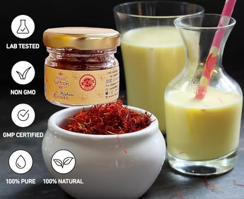 House of Saffron 2grams Afghani Kesar Pure, Natural and Finest Grade Keshar (2Grams - 2 Packs of 1gram each)