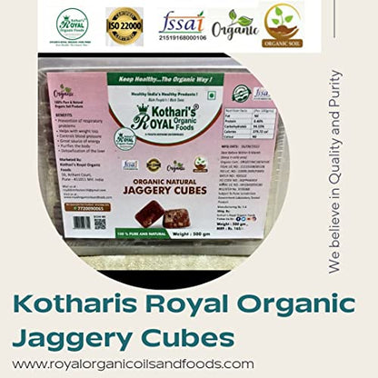 Kothari's Royal Organic Jaggery Cubes 2000gm pack of 4