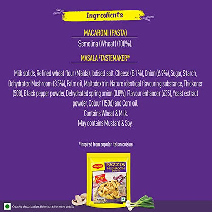 MAGGI Pazzta Mushroom Penne Pasta, Instant Pasta Made with 100% Suji & Quality Ingredients, 68.5g