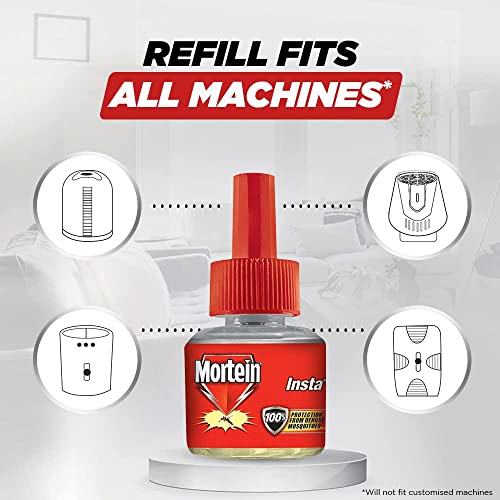 Mortein Insta5 Mosquito Repellent Liquid Refill - 45ml x 6 (Buy 4 Get 2 Free) | 100% Protection from Dengue Mosquitoes, Pack of 6
