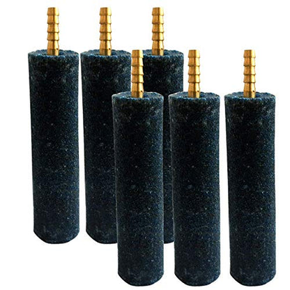 WE Hydroponics Cylinder Air Stone with Brass Nozzle for Hydroponics, Aquaponics, Biofloc Fish Farming Tank Pond Aeration Aquarium Increase Oxygen Healthy Environment (4inch, 5)
