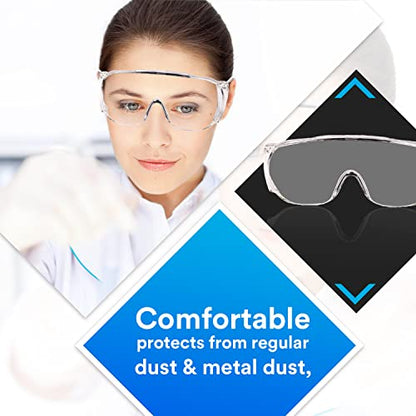 3M 1611 Safety Goggles Hard Coat Eyewear, Over The Spectalar Eye Protector, Anti Pollution Goggles For Multipurpose Use In Riding Motorcycle, Construction, Clear Transparent Goggles (Pack of 1)