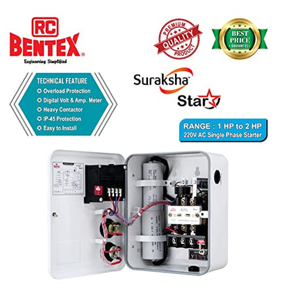 RC BENTEX Suraksha Star Submersible Control Panel 2 HP 13-21 A, 103S000013, Motor Starter