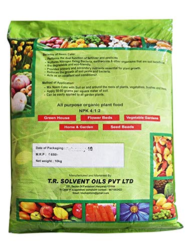 T R Agro India Organic Fertilizer and Pesticide Neem Kawach Cake for Farming (10 kg)