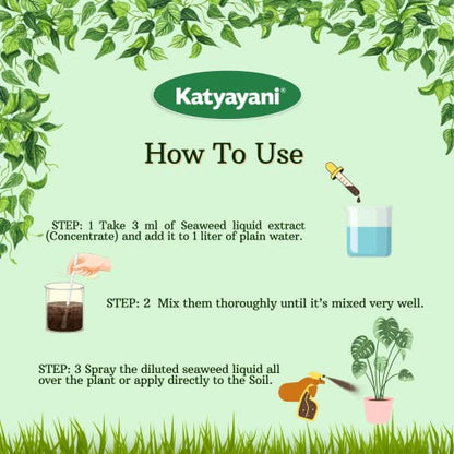 Katyayani Seaweed Extract Water Soluble Liquid | Organic Plant Growth Promoter & Bio-Stimulant | 500ml x 1 |