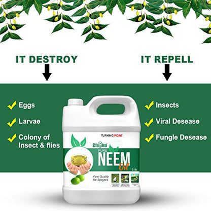 Chipku -Pure Cold Pressed, Water Soluble neem Oil for Spray on Plants and Garden (5Ltr)…