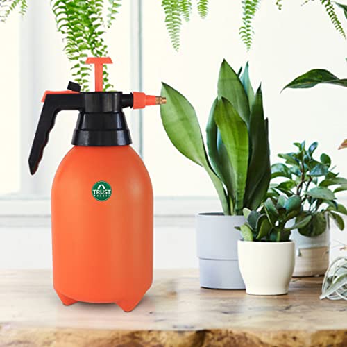 TrustBasket Pressure Sprayer 2 LTR | Sprayer Bottle for Plants | Gardening Water Pump Sprayer | Plant Spray Bottle for Garden | Orange Color