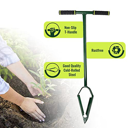 Klassic Post Hole Hand Auger | Used for Plantation | Green | Fence Post Manual Digging | Soil Auger | for Planting Trees, seedlings, Bedding Plants, deep Cultivating, Digging Seeds & Roots