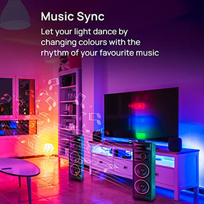 wipro B22D 12.5W Wi-Fi Smart LED Bulb with Music Sync for Amazon Alexa & Google Assistant (Pack of 1, Multicolor)