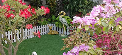 REONEX Garden Fence/Picket Fence - Plant Partition Fence (with Spike for Soil Insert) Solid WPC Material, Polyvinyl Chloride - White - 6 Running feet Coverage (Set of 6)
