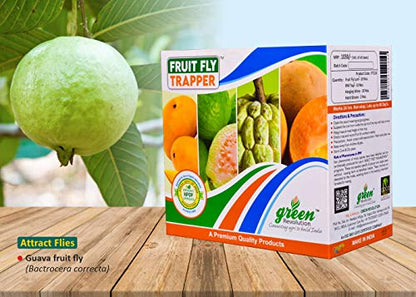 Green Revolution Fruit Fly Trapper (Fruit Fly Pheromone Trap) Complete for one Acre. Pack of 10
