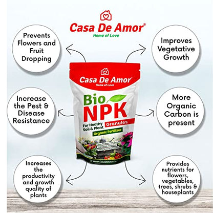 Casa De Amor Organic NPK Bio Fertilizer Granules, Perfect to Use on All Plants and Gardening (400 gm)