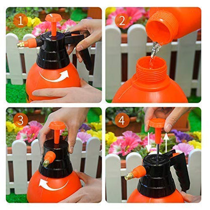 P&P BROTHERS Garden Pump Pressure Sprayer | Lawn Sprinkler | Water Mister | Spray Bottle for Herbicides, Pesticides, Fertilizers, Plants Flowers 2 Liter Capacity - Bottle Plant Water