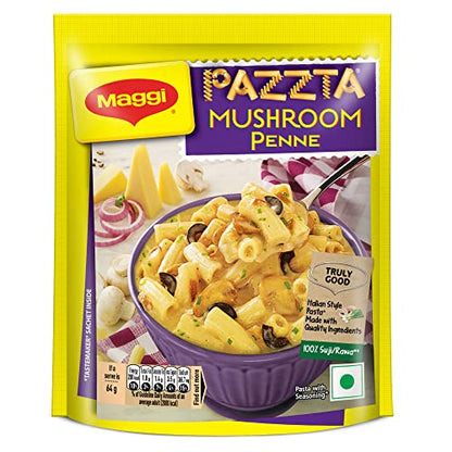 MAGGI Pazzta Mushroom Penne Pasta, Instant Pasta Made with 100% Suji & Quality Ingredients, 68.5g
