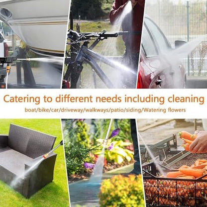SHOPECOM Wireless High Pressure Washer Water Spray Gun for Car Wash Bike Washing Cleaning Gardening | 48V Rechargeable Electric High Pressure Water Gun with Adjustable Nozzle and 5M Hose Pipe