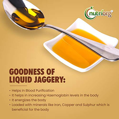 Nutriorg Liquid Jaggery 250ml ( Pack of 2) || Naturally Grown | No Preservatives Added