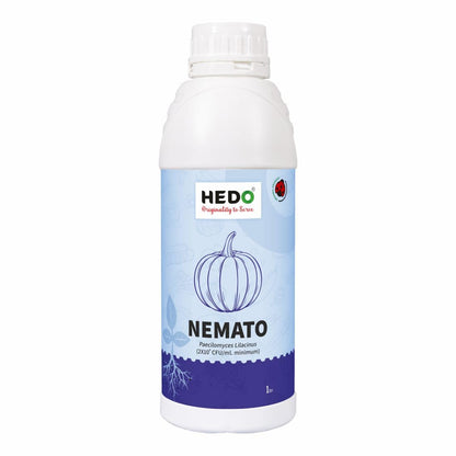 HEDO नेमाटो (पैसिलोमाइसेस लिलासिनस 2x10^8 CFU/ml) लिक्विड (1L) बायो-ऑर्गेनिक बीज और बगीचे के पौधों के लिए - विभिन्न नेमाटोड के खिलाफ